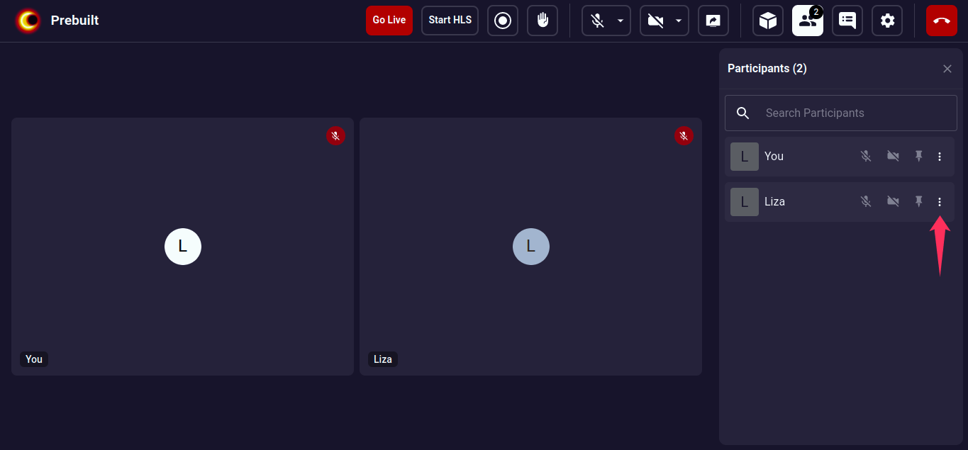 Go live on Videosdk