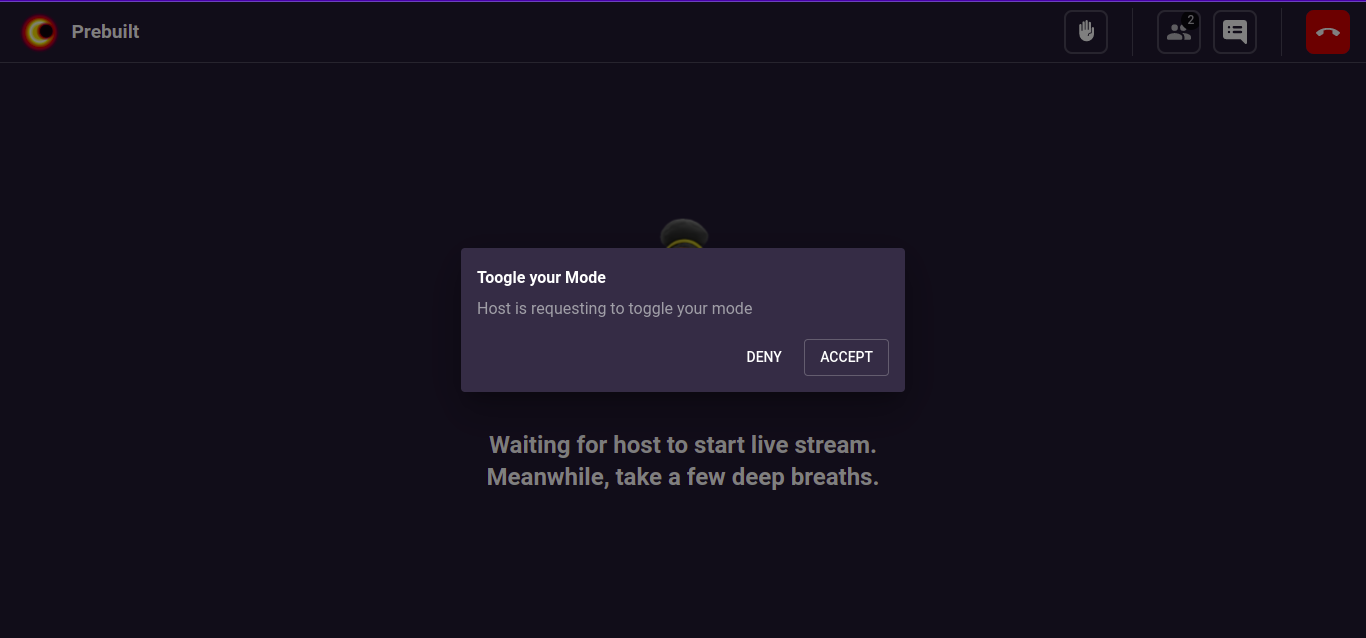 Go live on Videosdk